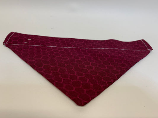 Dog Bandana -Maroon geometric shapes -  for 1 1/2 inch collar