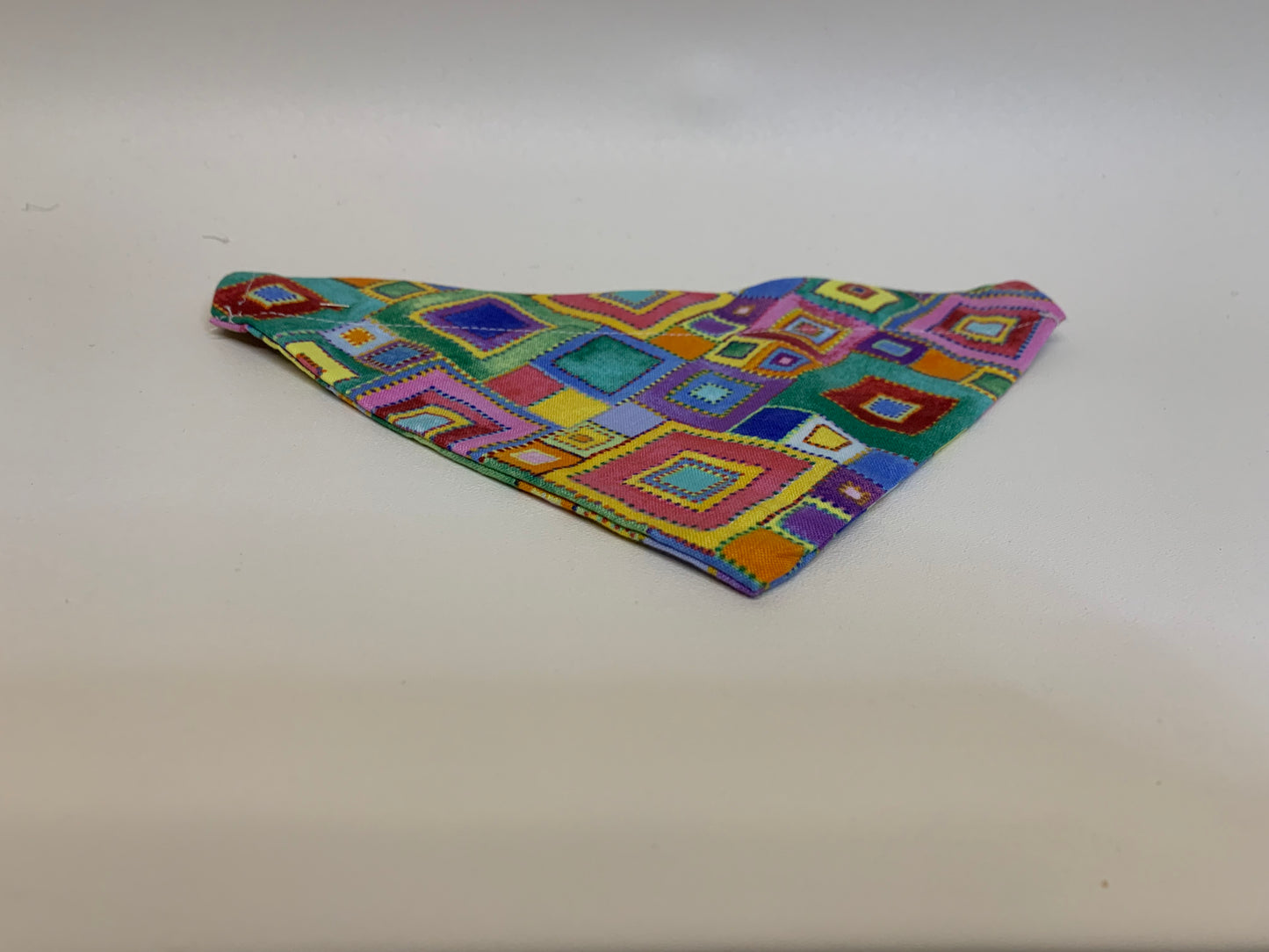 Dog Bandana - Multicolor geometric -  for 1  inch collar