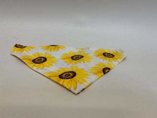 Dog Bandana - Sunflowers -  for 1  inch collar