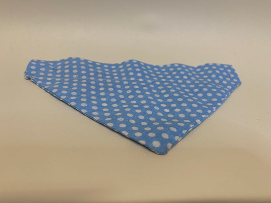 Dog Bandana -Light blue with dots -  for 1  inch collar