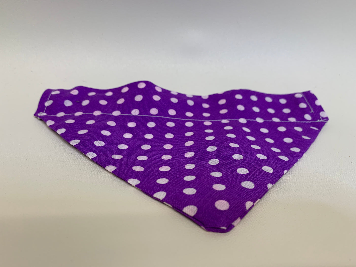 Dog Bandana  - Purple with dots -  for 1  inch collar