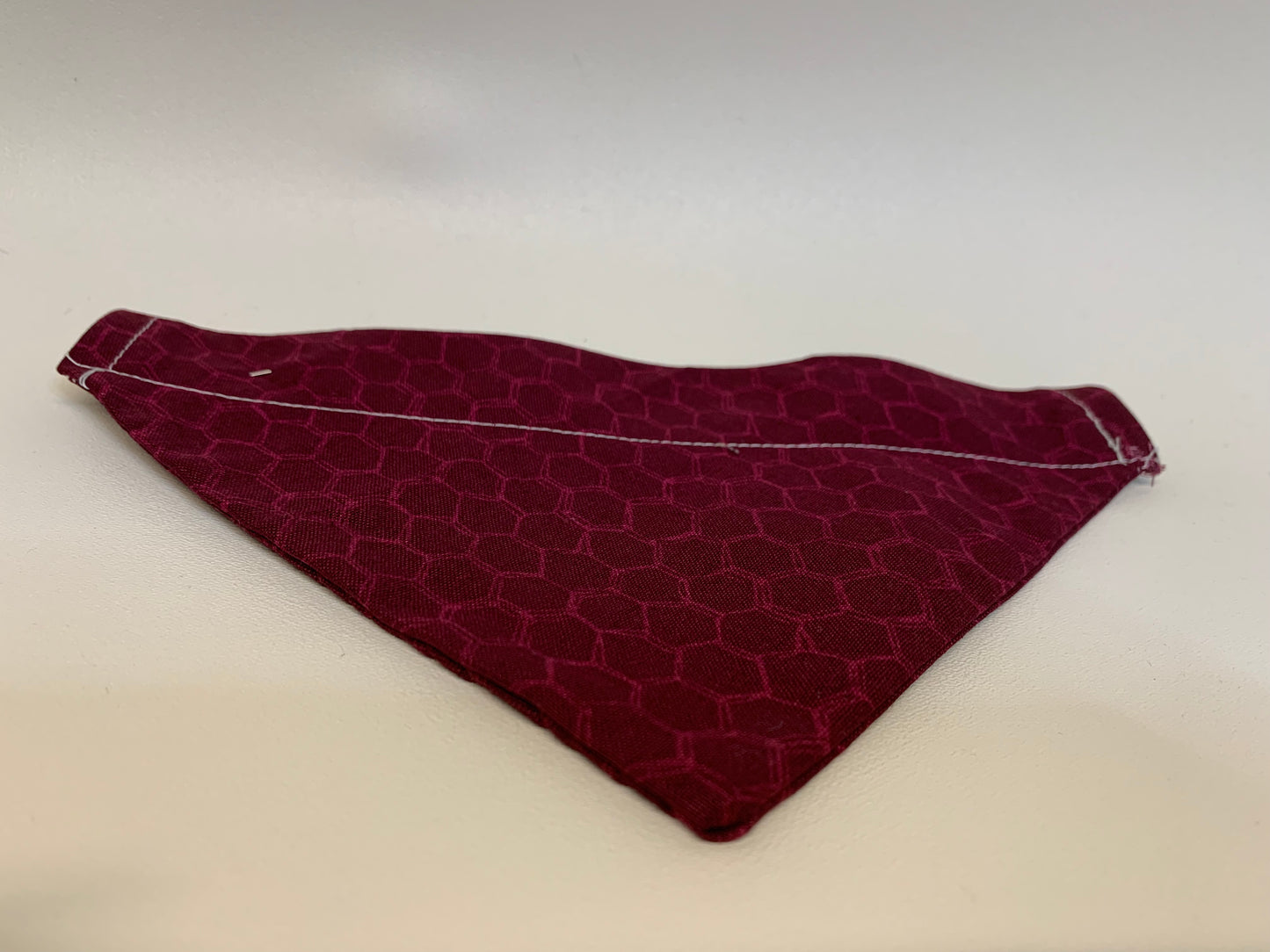 Dog Bandana -Maroon geometric -  for 1  inch collar