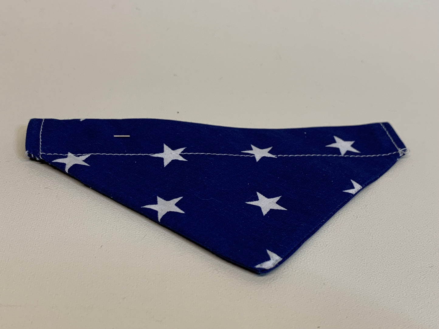 Dog Bandana  - Blue with white stars -  for 1/2  inch collar