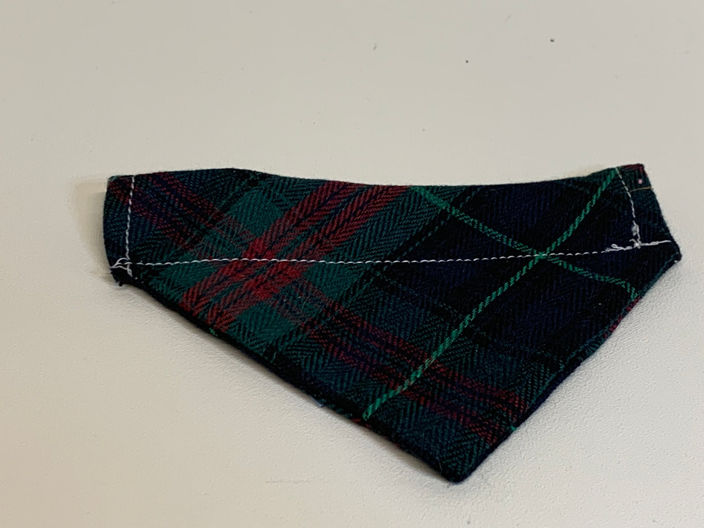Dog Bandana  - Green plaid -  for 1/2  inch collar