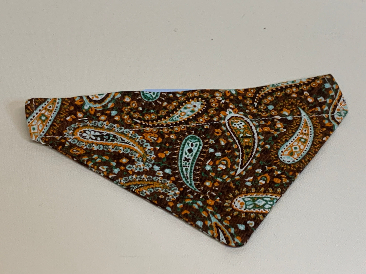 Dog Bandana  - Brown paisley -  for 1/2  inch collar
