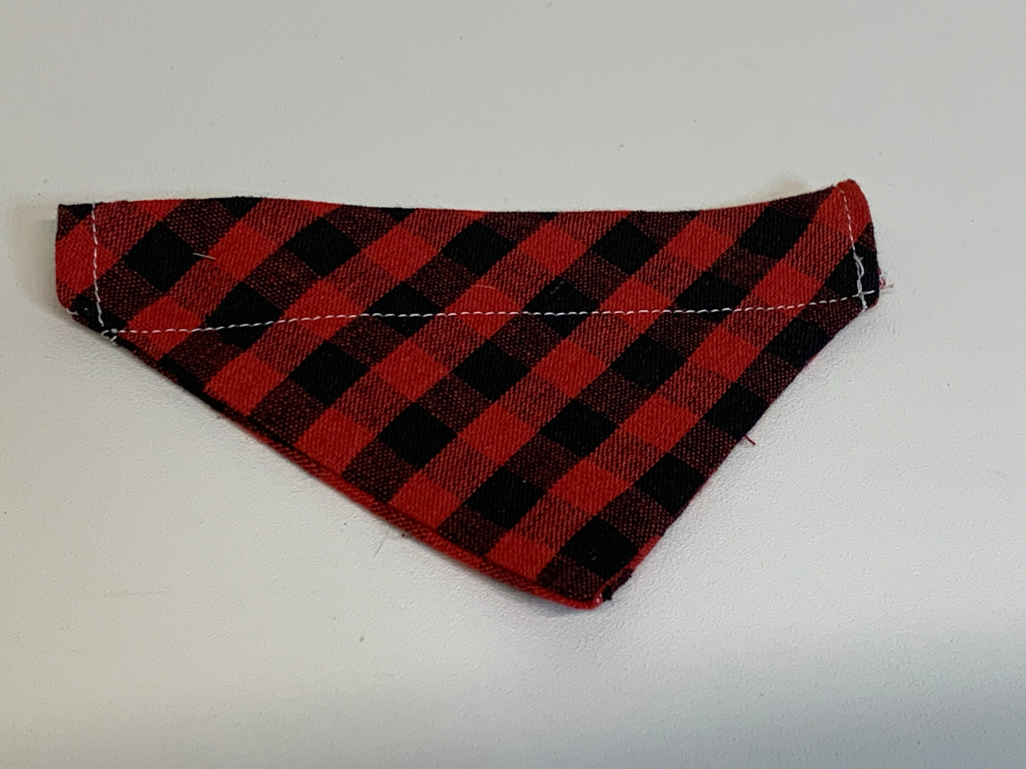 Dog Bandana  - Red plaid -  for 1/2  inch collar