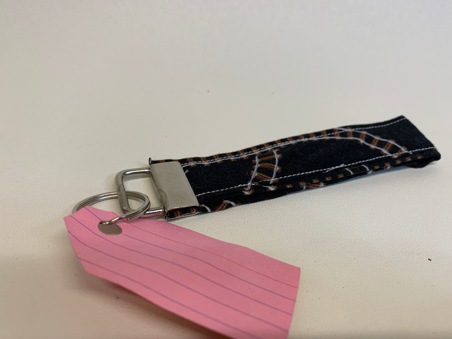 Key FOB - Black with railroad tracks