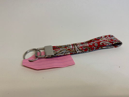Key FOB - Red paisley