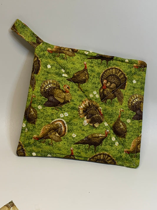 Potholder - Turkeys