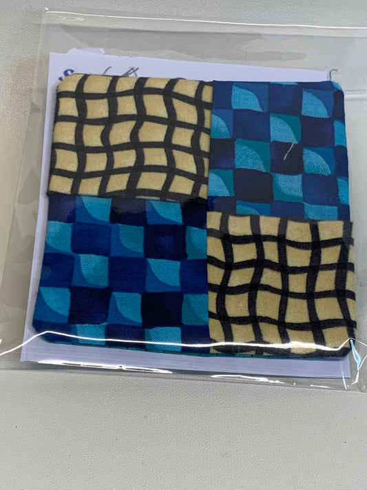 Coaster - blue and white geometric