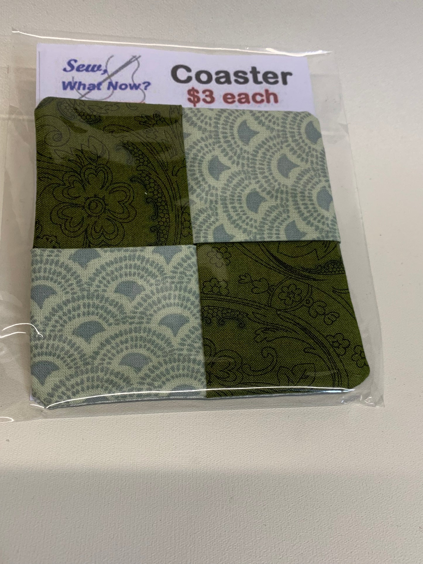 Coaster - green tones geometric