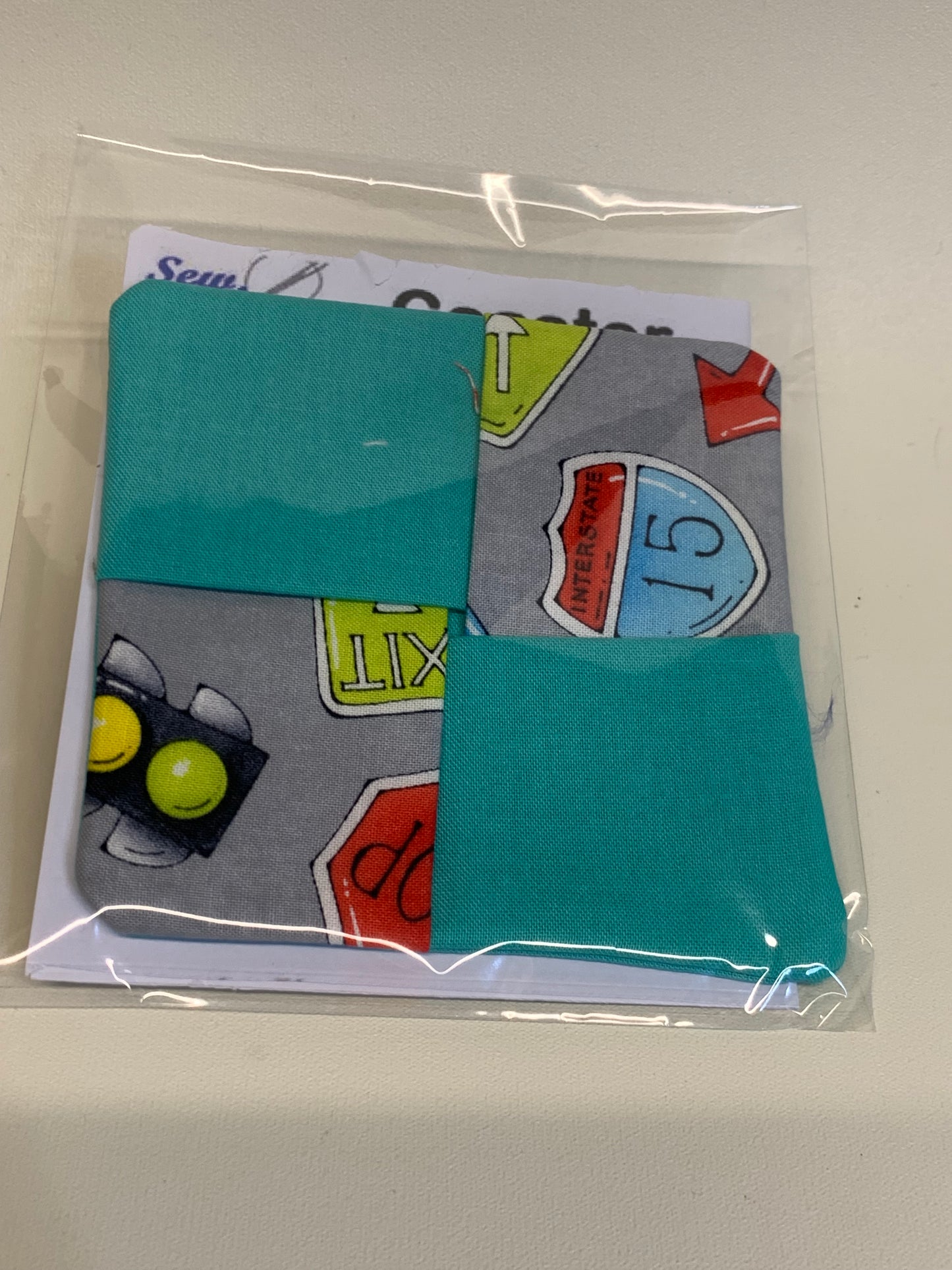 Coaster - traffic signs and light blue