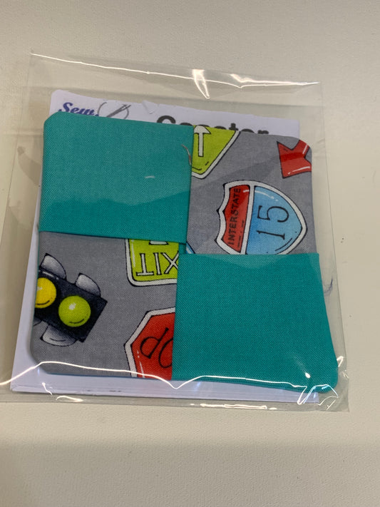 Coaster - traffic signs and light blue