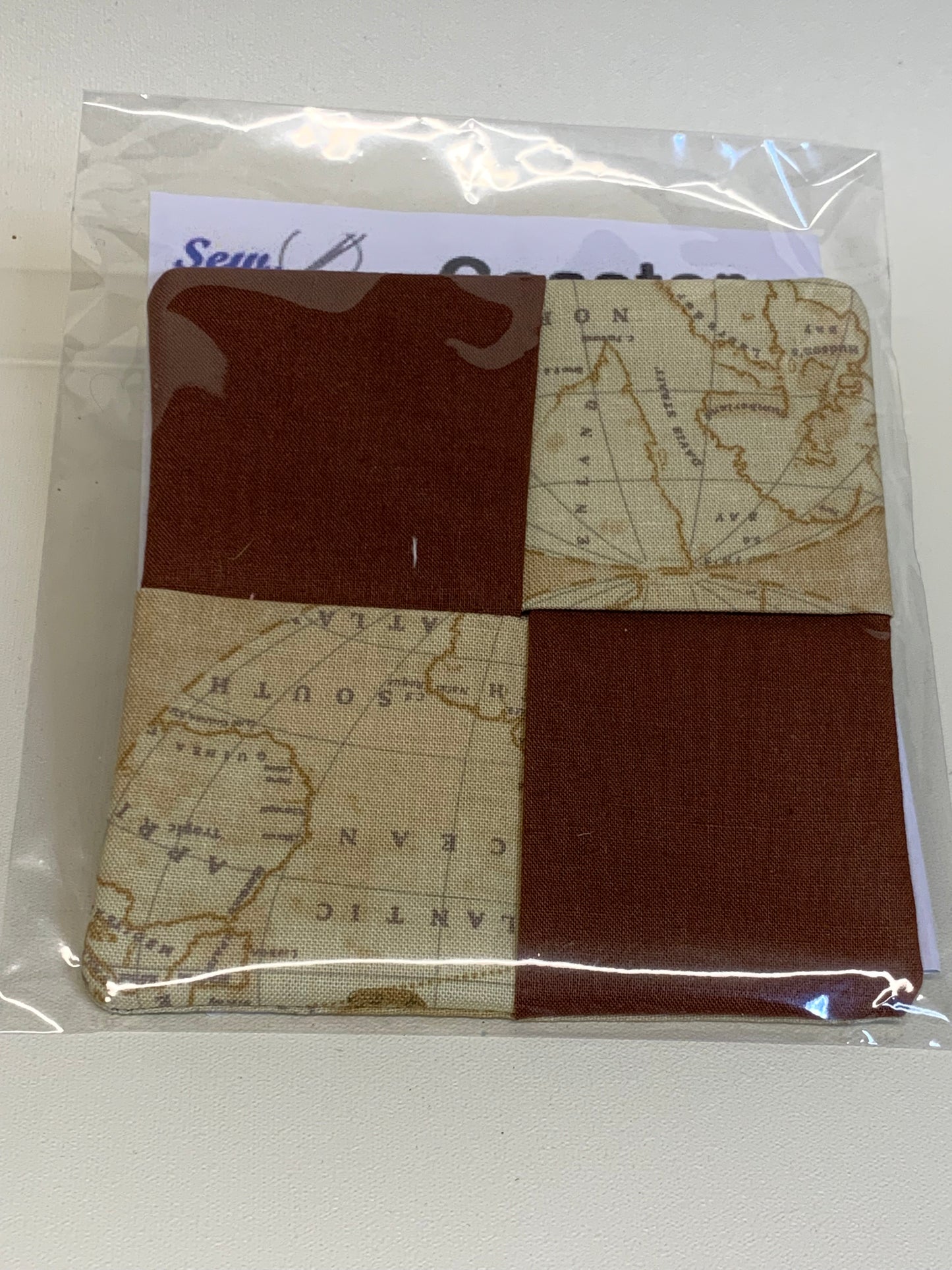 Coaster - World Map and brown