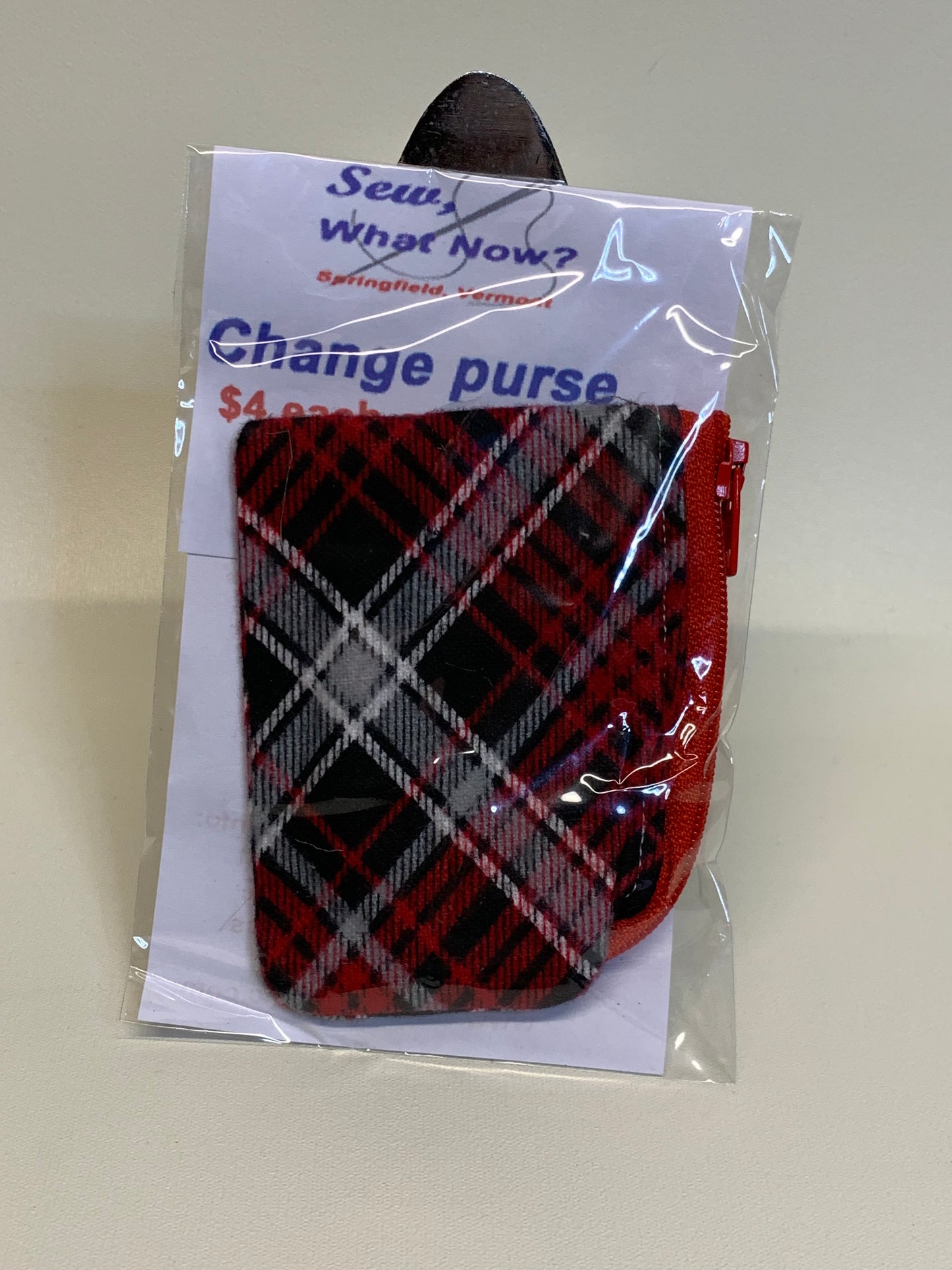 Change Purse - Red/white/black plaid