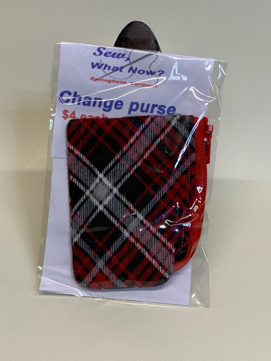 Change Purse - Red/white/black plaid