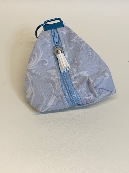 Key FOB /Change Purse - light grey floral