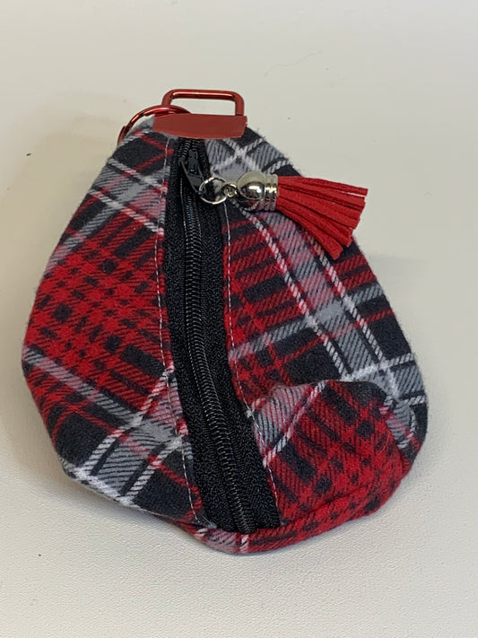 Key FOB /Change Purse - Red plaid