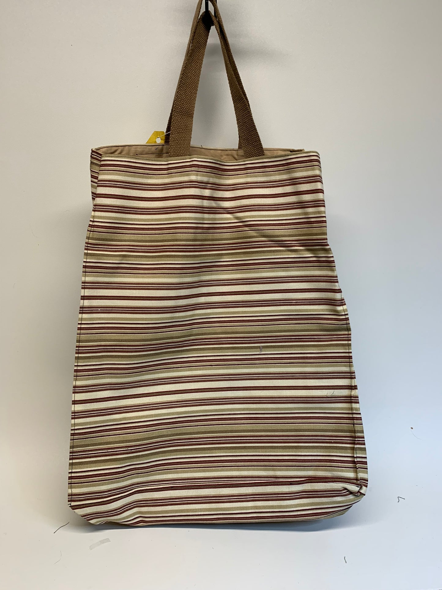 Shopping Bag - Heavy duty fabric.  Fully lined.  Brown/Tan stripes