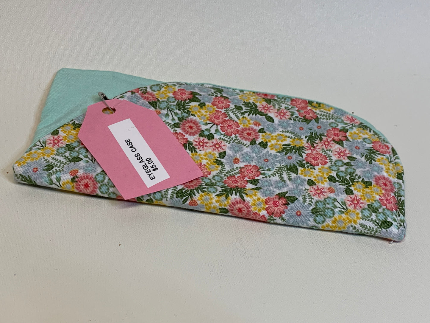 Eyeglass Case - Pink and yellow flowers