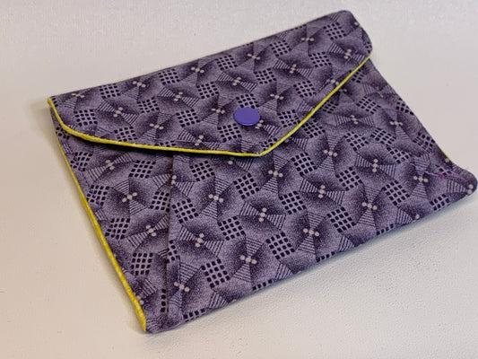 Simple snap envelope Wallet - light purple and black geometric shapes