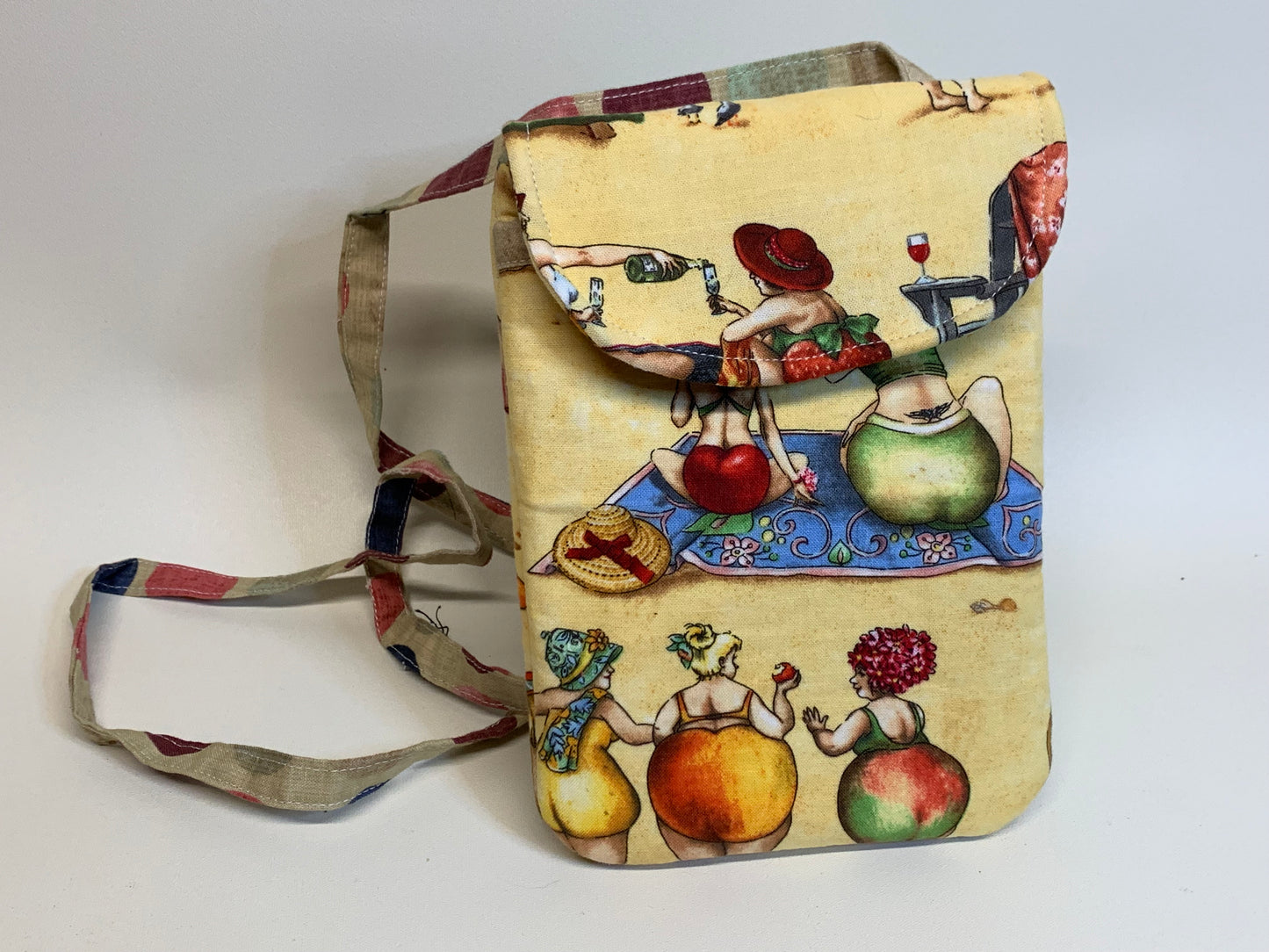 Small Crossbody Purse / Cell Phone Bag - Big Booty on Beach. 5"W x 7"H