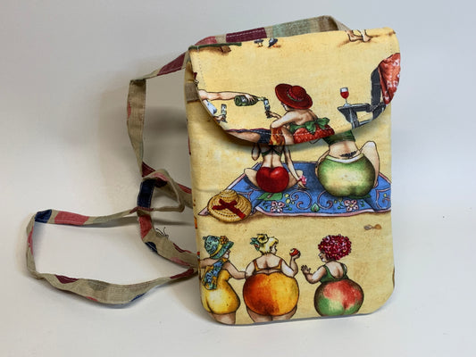 Small Crossbody Purse / Cell Phone Bag - Big Booty on Beach. 5"W x 7"H
