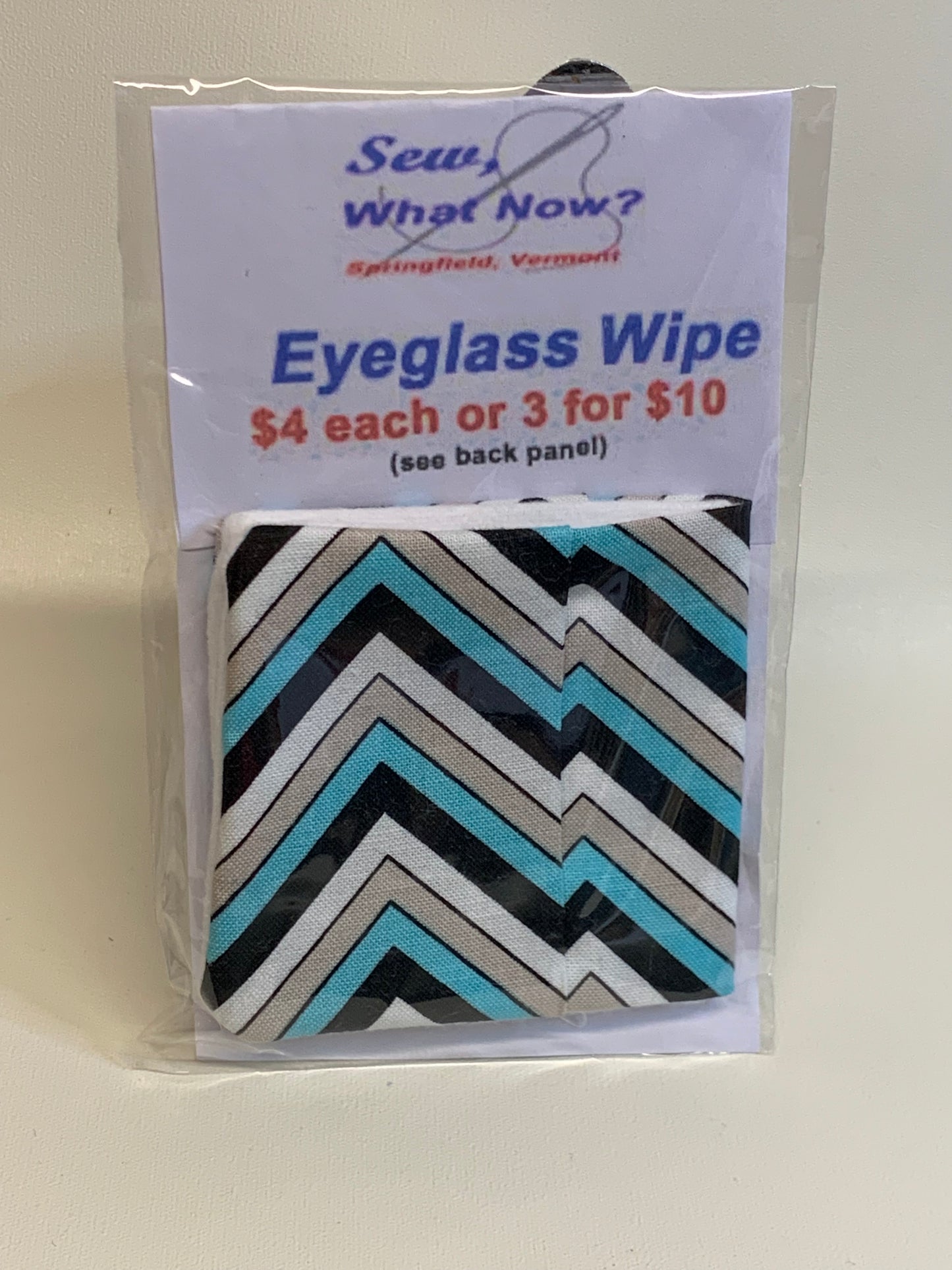 Eyeglass Wipe - Blue/black/white/tan