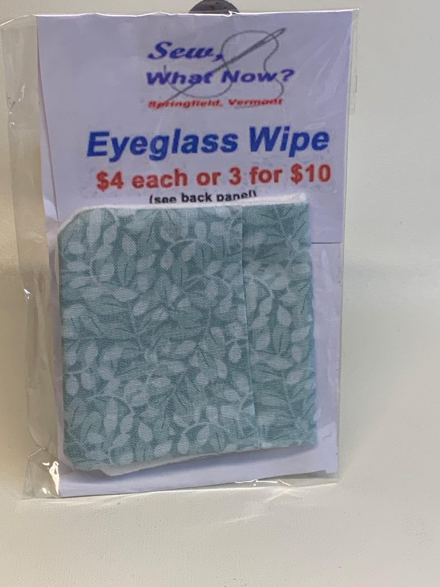 Eyeglass Wipe -Mint green with leaves