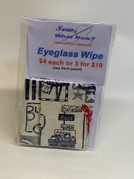 Eyeglass Wipe -White and black diner
