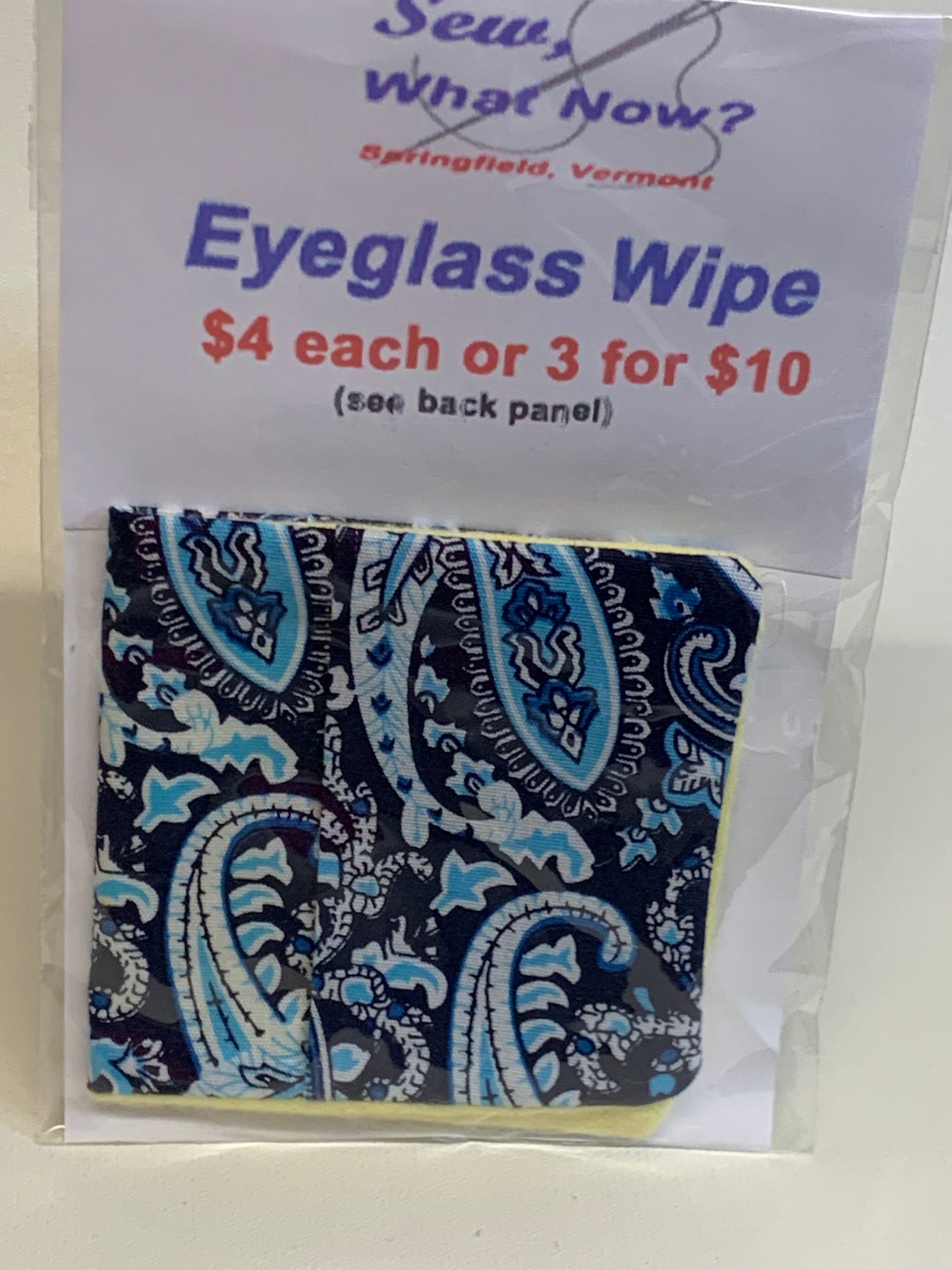 Eyeglass Wipe - Blue paisley