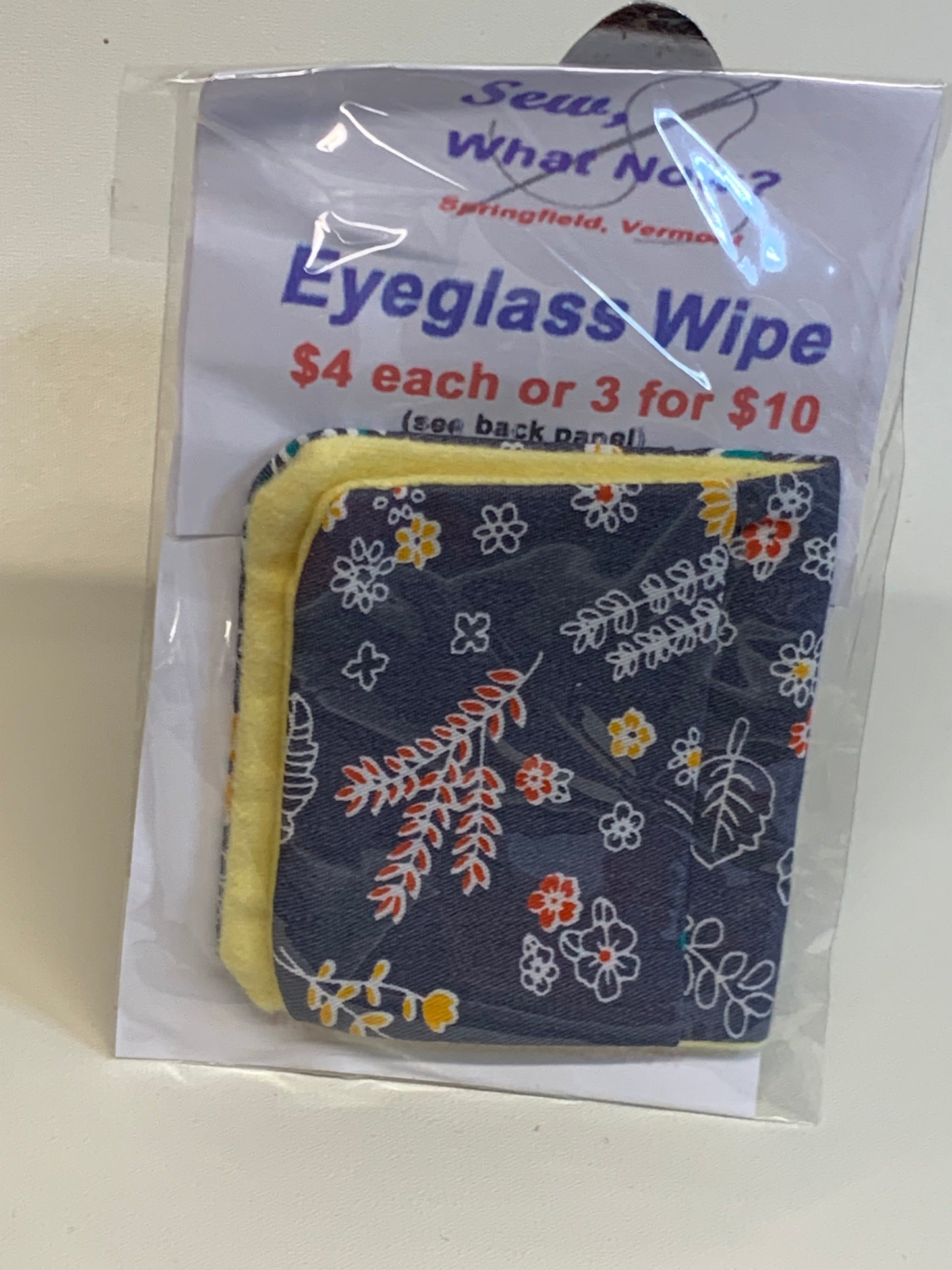 Eyeglass Wipe - Grey with florals