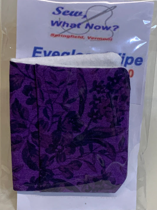 Eyeglass Wipe - Purple with black flowers