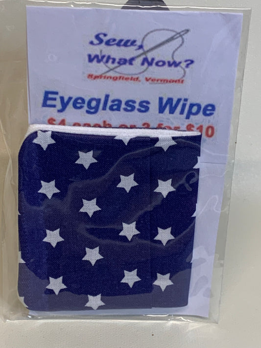 Eyeglass Wipe - Navy with white stars