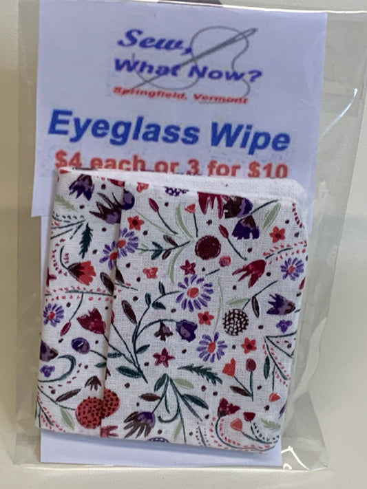 Eyeglass Wipe - White with florals