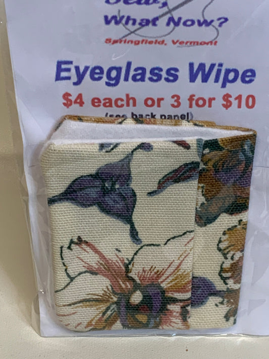 Eyeglass Wipe - Tan with flowers