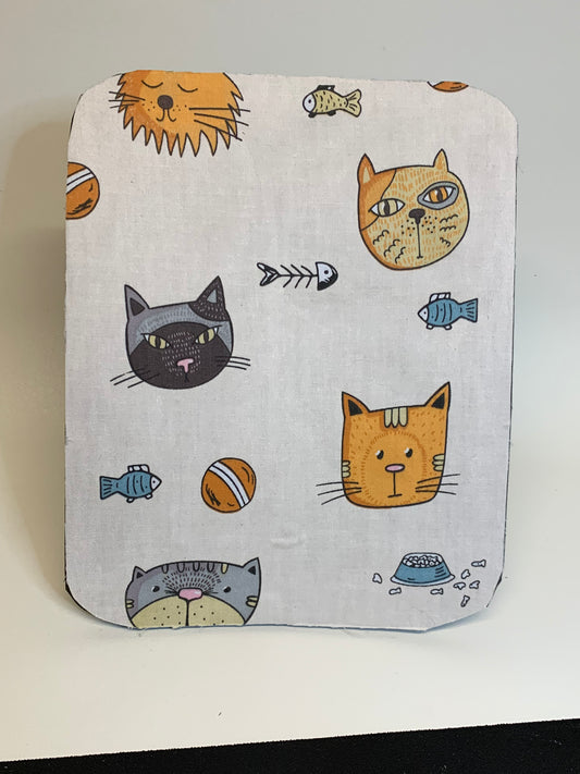 Mouse Pad - 7 1/2" x 9" - Tan with cats