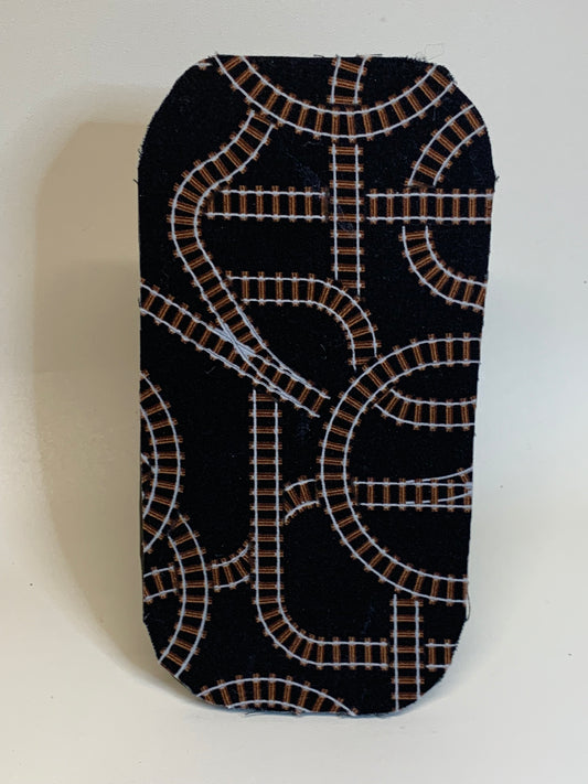 Mouse Pad - 4 1/2" x 9" - Black with railroad tracks