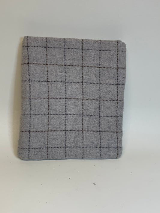 Book / Tablet Sleave - Tan/Brown plaid - 8 1/2" x 7 1/4"
