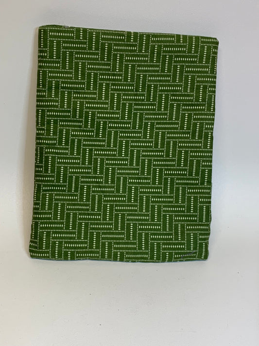 Book / Tablet Sleave - Green/tan geometrics - 9 1/4" x 7 1/4"