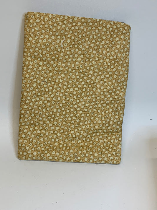 Book / Tablet Sleave - Gold with tan flowers - 9 3/4" x 7"