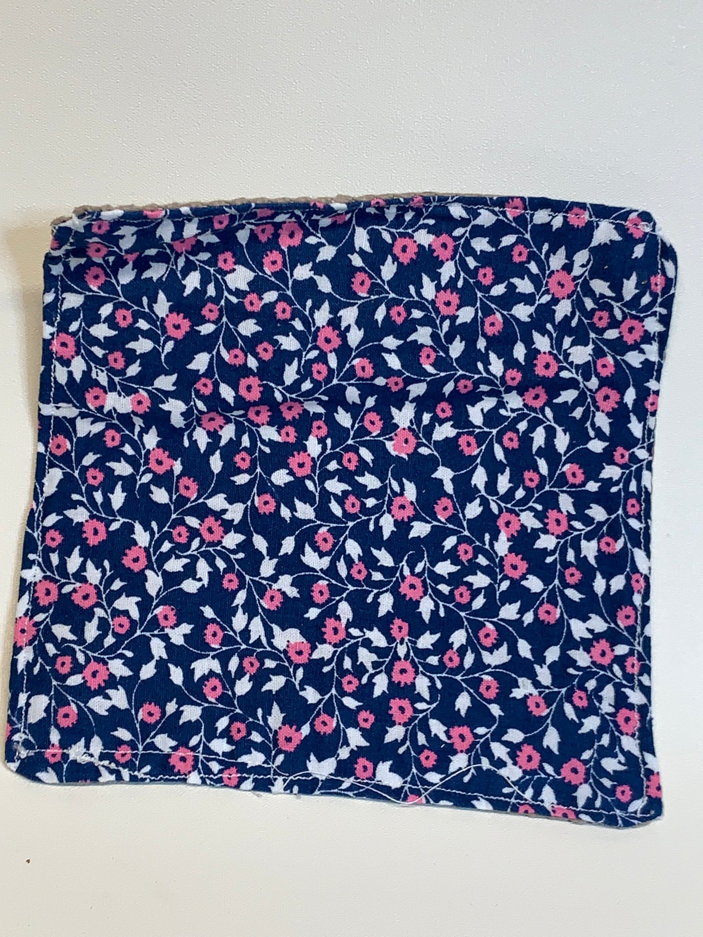 Bottle Gripper - 6" x 6" - Navy blue with pink/white flowers