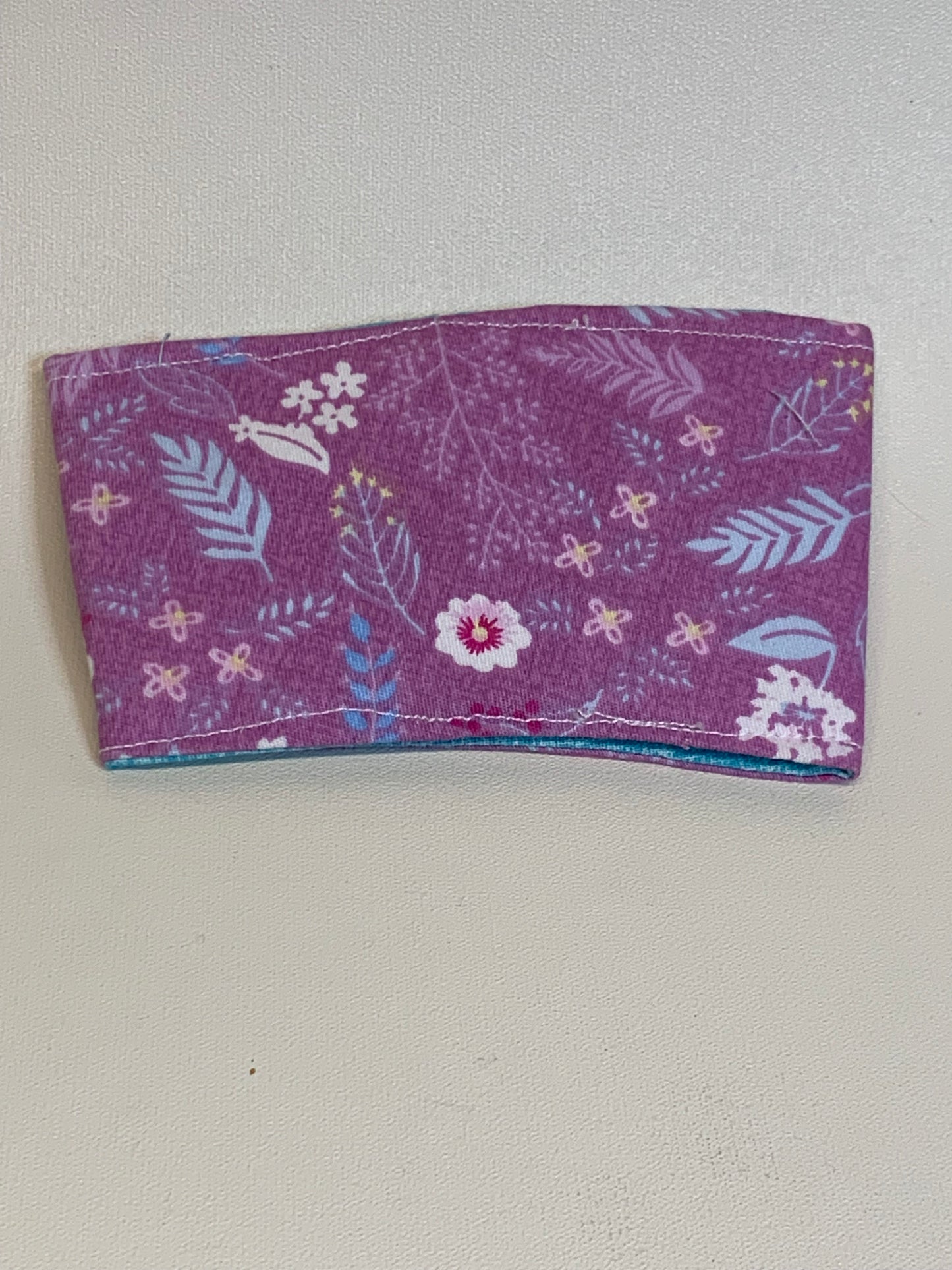 Coffee Cup Cozy - Light purple with flowers