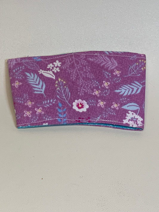 Coffee Cup Cozy - Light purple with flowers