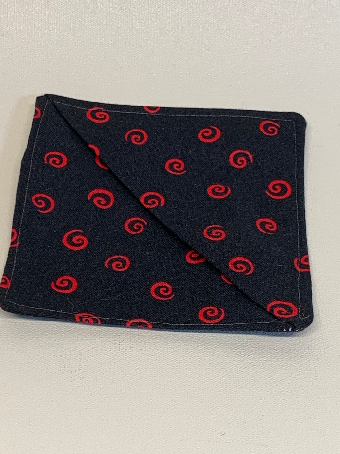Corner Bookmark - Black with red swirls