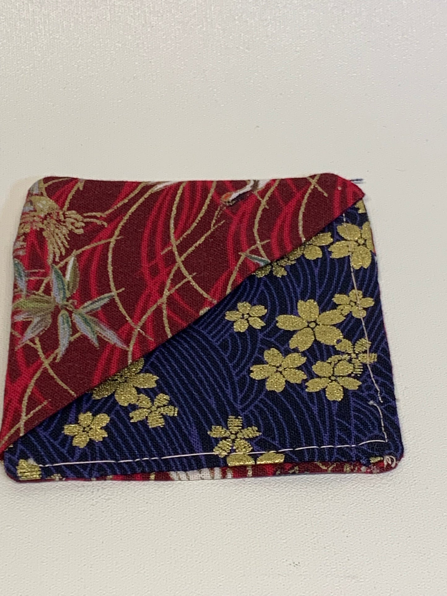 Corner Bookmark - Black with red floral