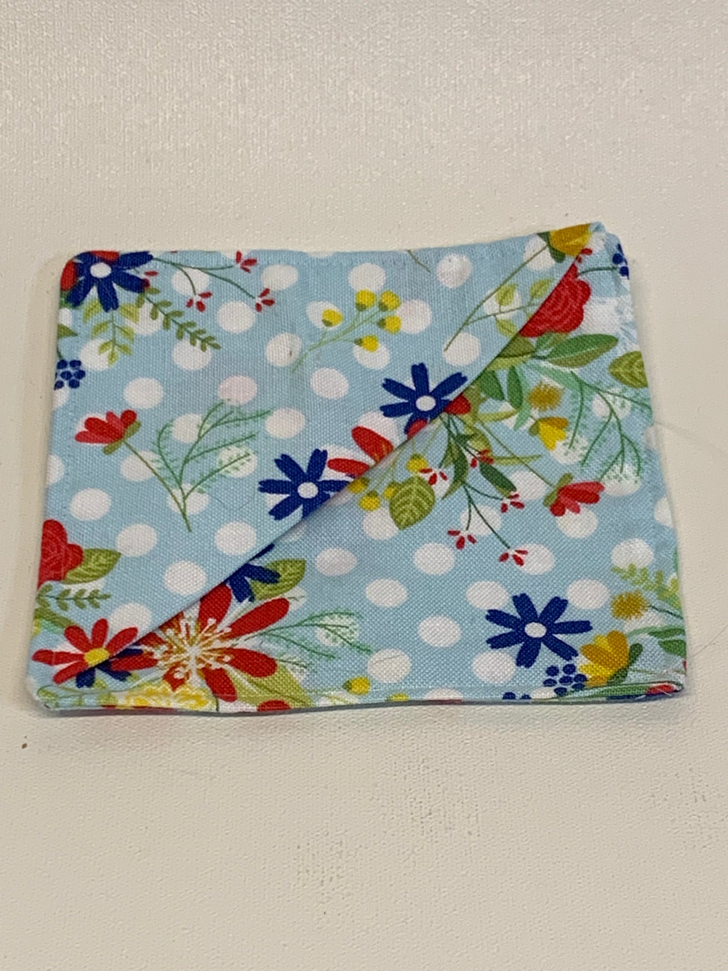 Corner Bookmark - Light blue and flowers