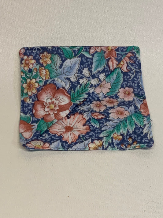 Corner Bookmark - Blue with flowers