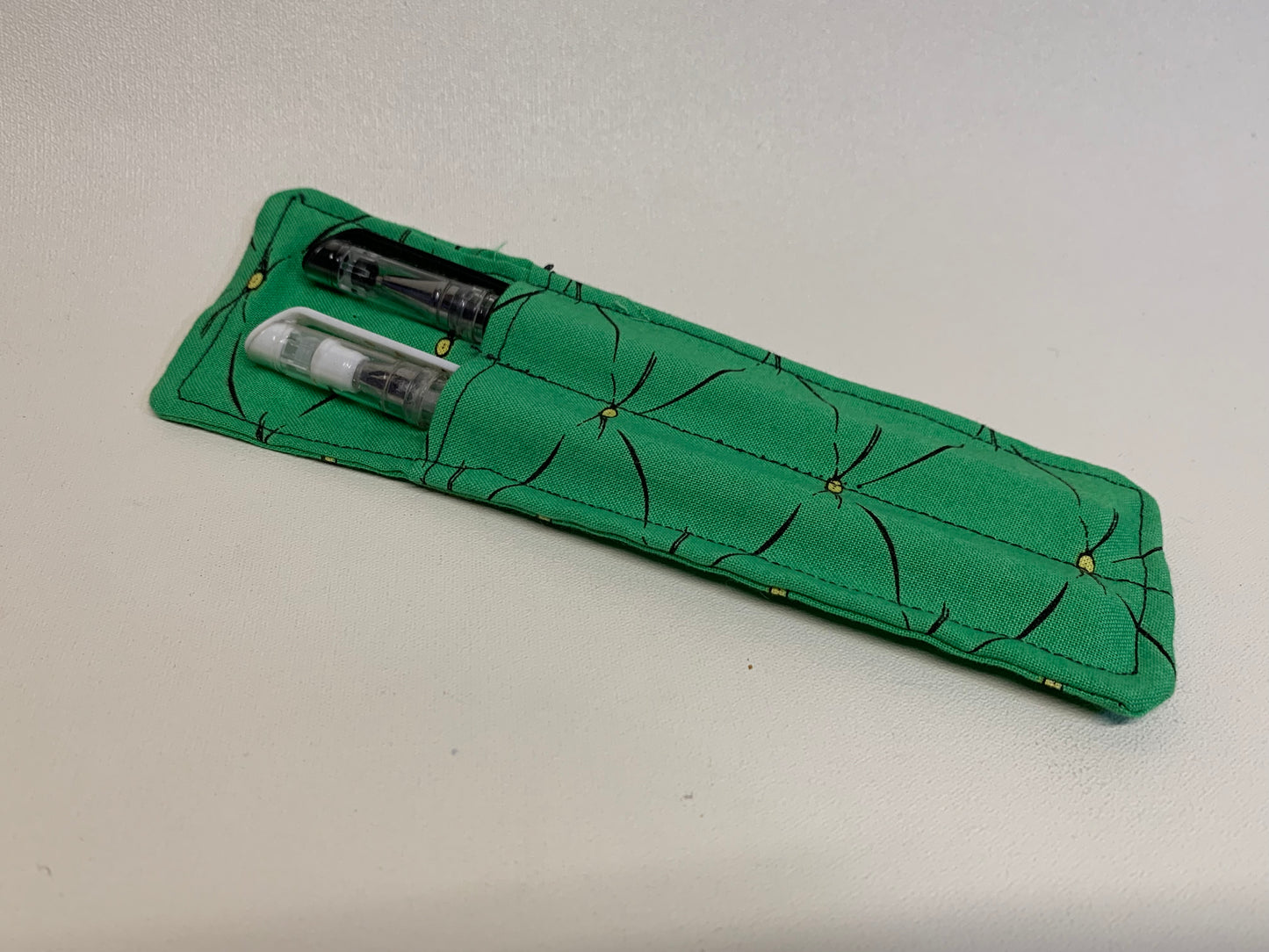 Pen Holder - holds two pens - Grinch - Green - with elastic band