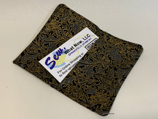 Business Card Holder - Black/Gold Paisley